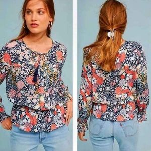 Maeve (Anthropologie) Floral Peplum Blouse